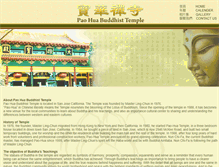 Tablet Screenshot of paohuatemple.org
